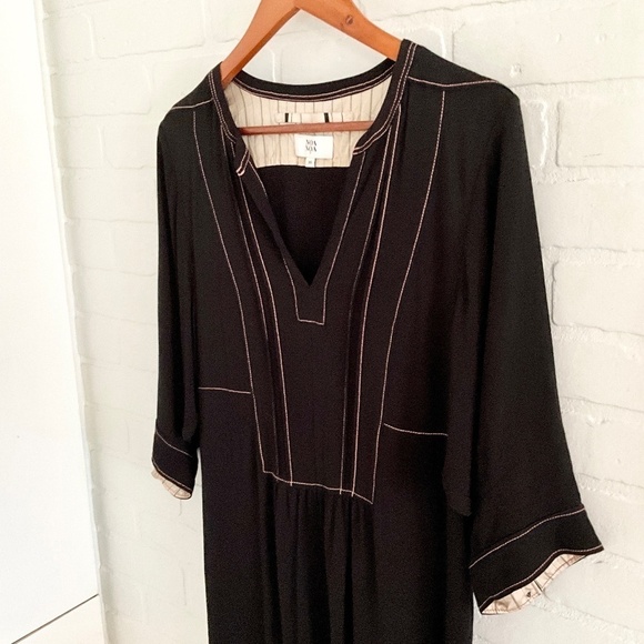 Anthropologie x Noa Noa Mini Dress Boho Relaxed fit Black Viscose Airy S - Picture 3 of 12